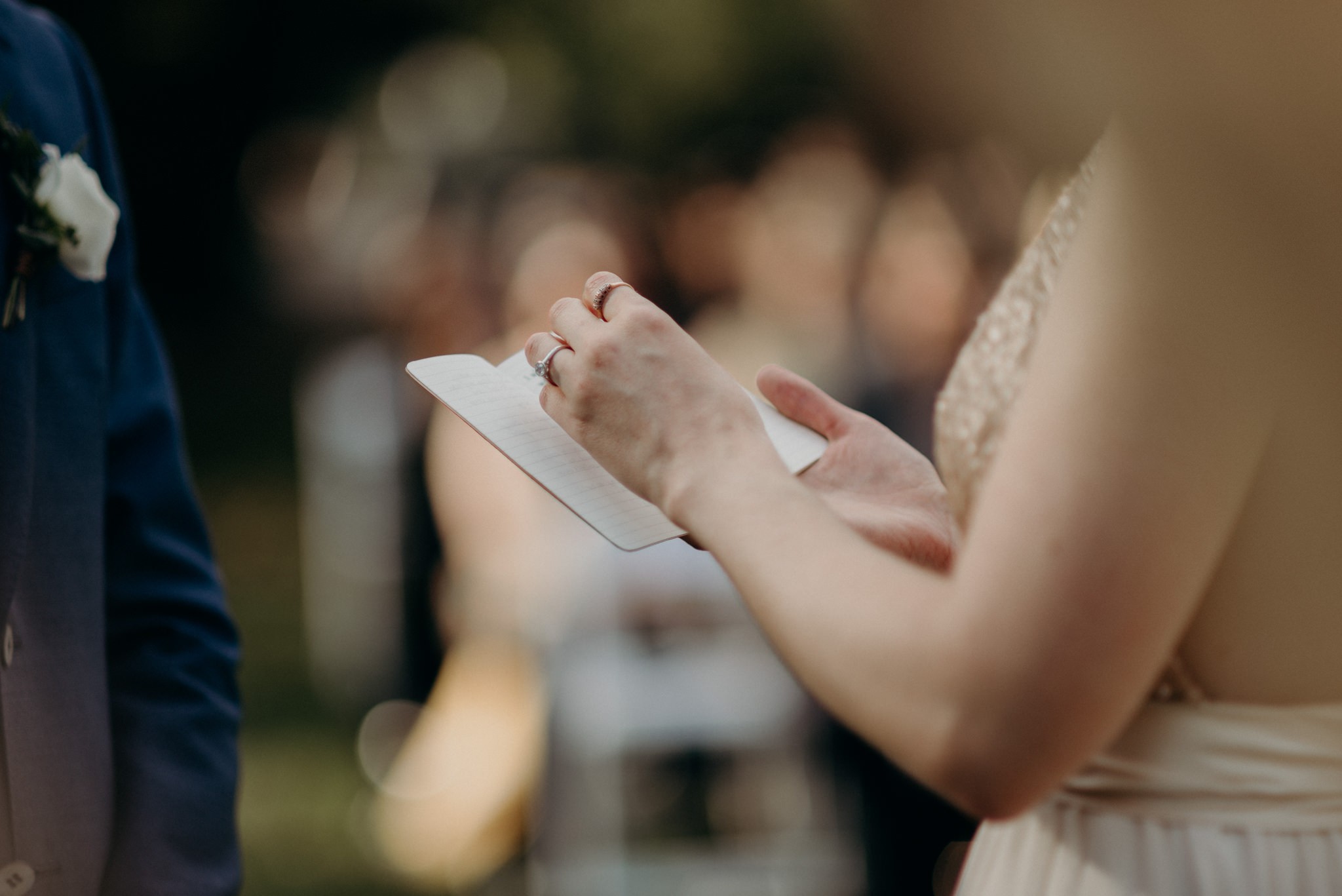 bride reading vows