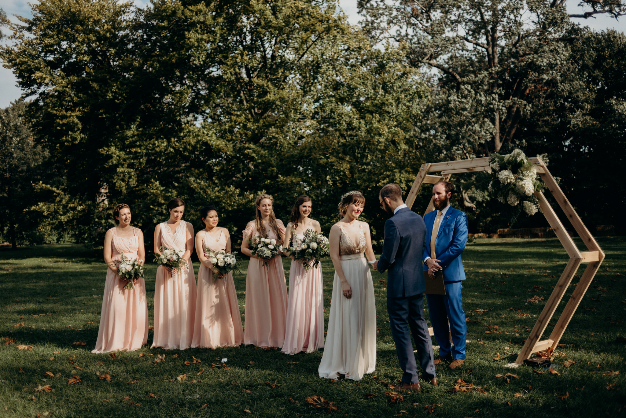 outdoor wedding ceremony in Toronto at Spadina Museum