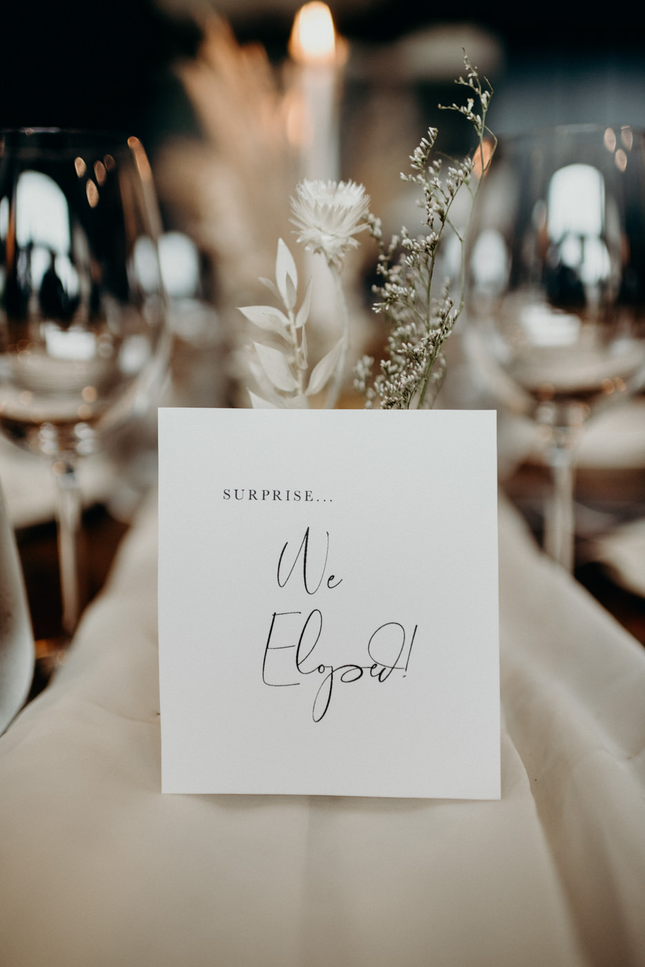 beautiful styled elopement dinner table at The Bison in Banff