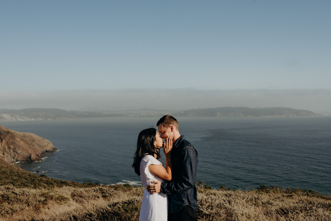 Engagement shoot at Marin Headlands at sunset