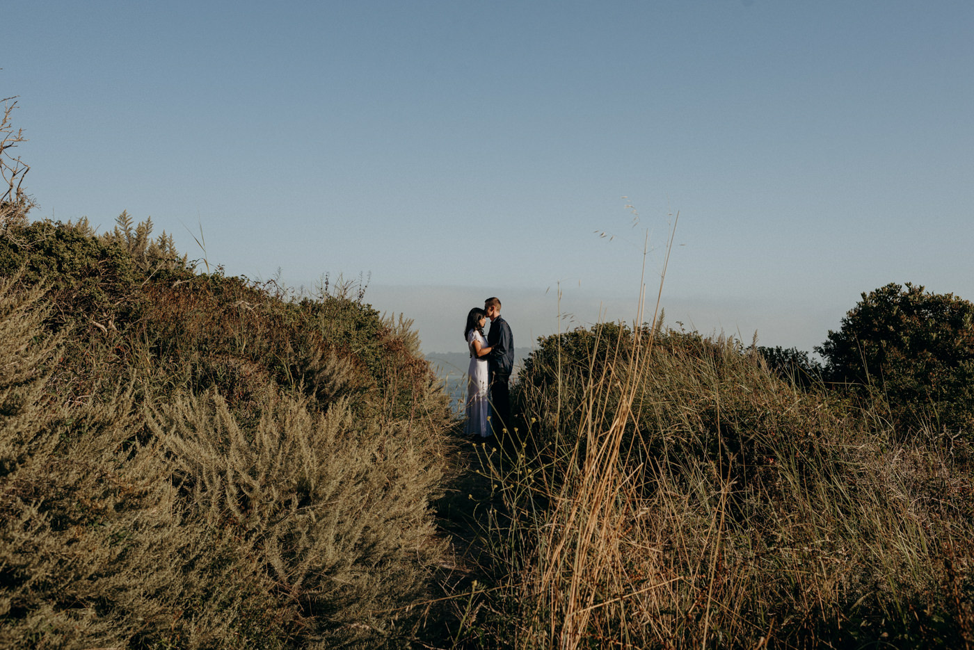 Forehead kisses at sunset at Marin Headlands