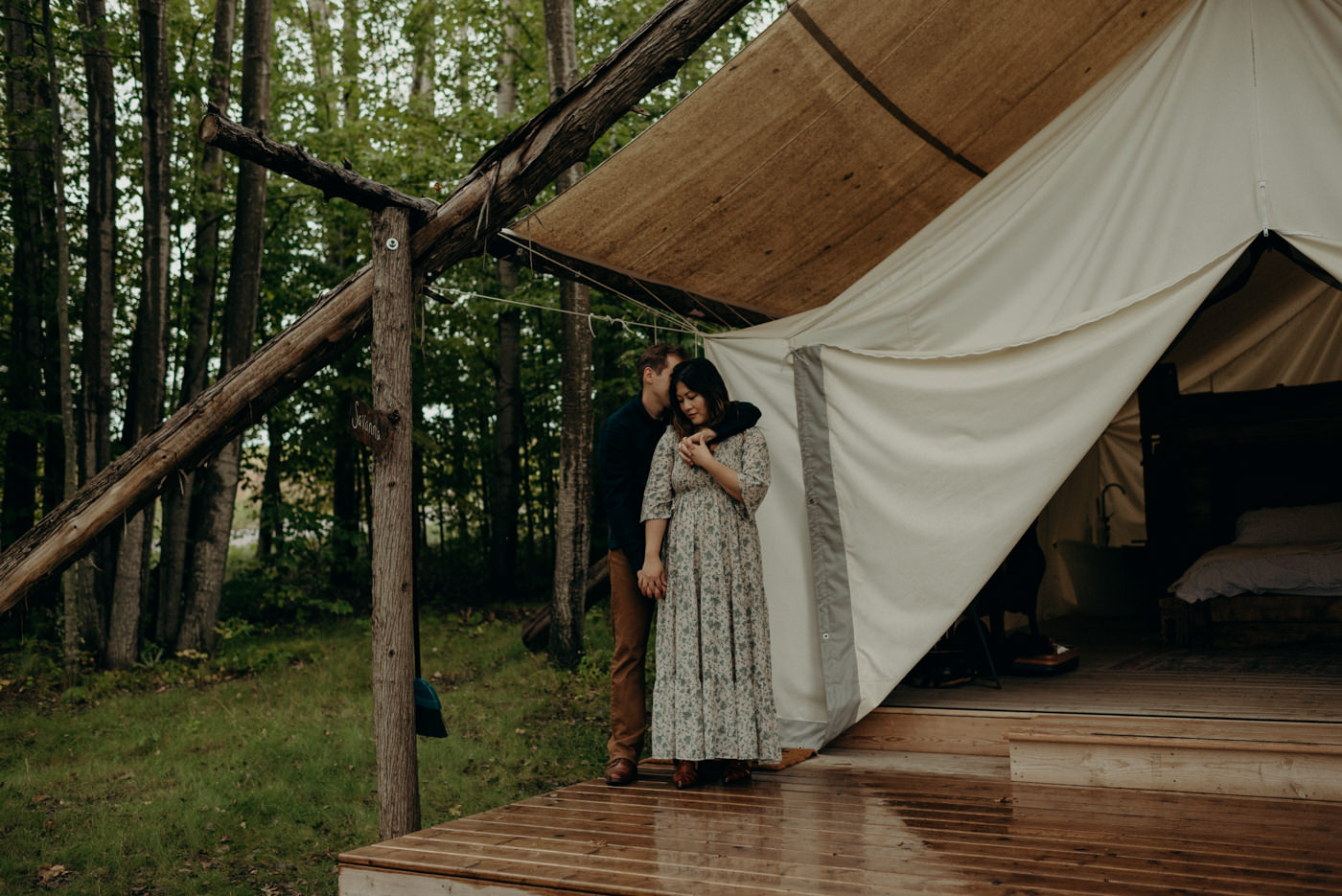 Rainy Whispering springs engagement