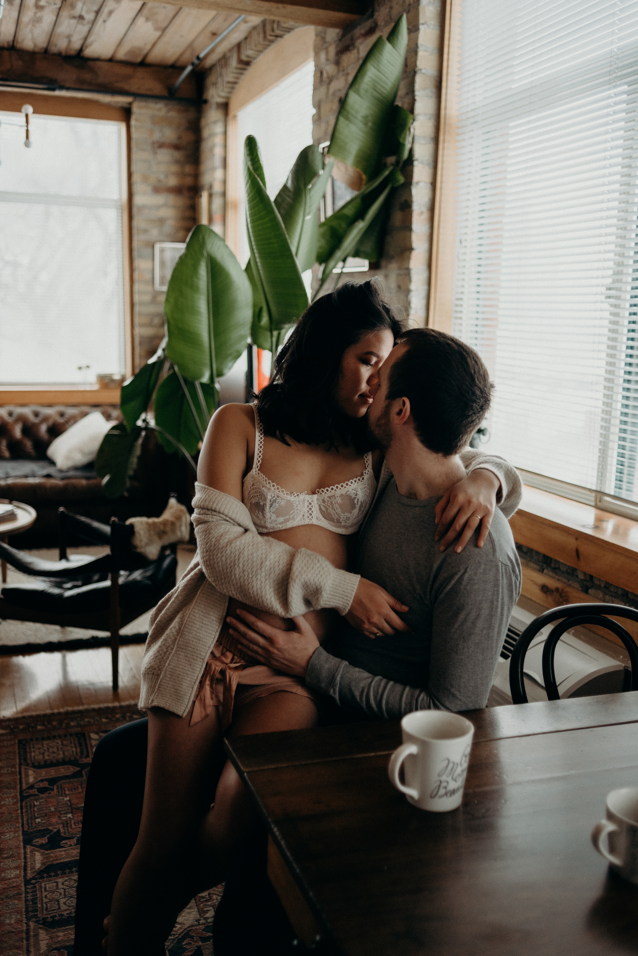 Sexy indoor Toronto maternity shoot