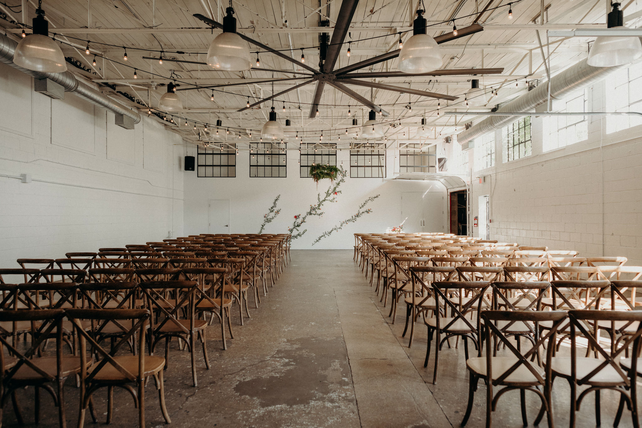 Airship37 Wedding with floral wall