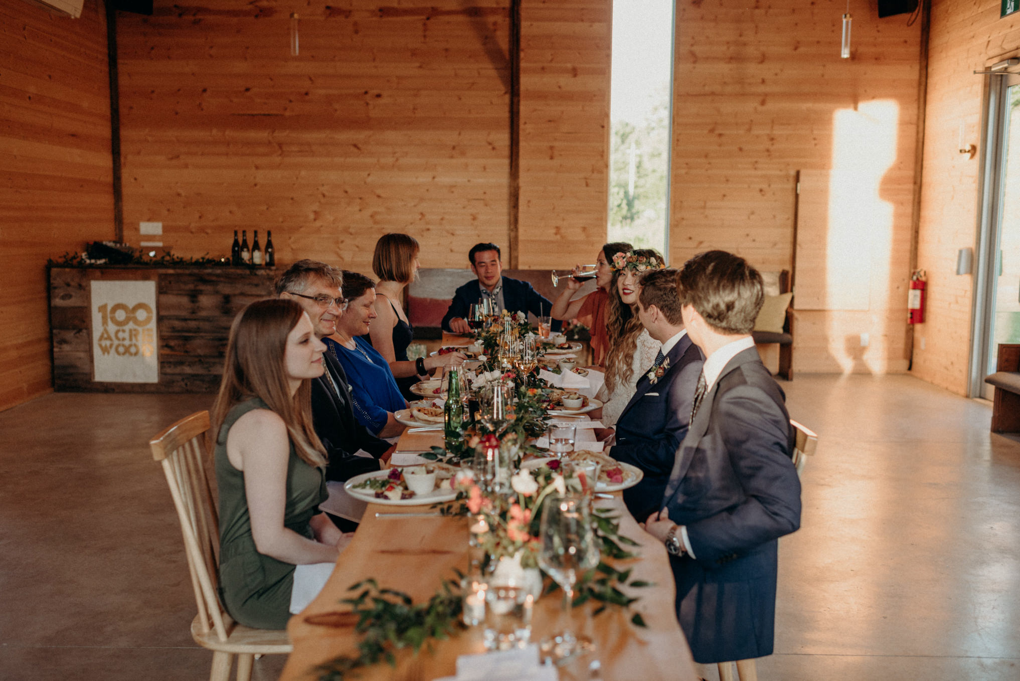 micro wedding reception, micro wedding dinner set up indoors