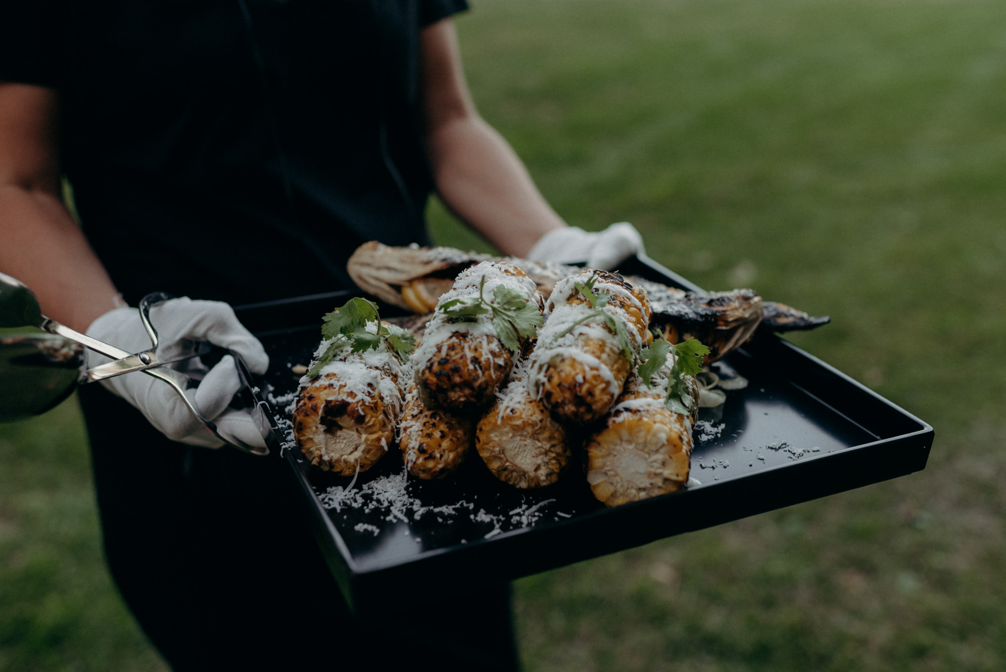 bbq corn for outdoor wedding dinner