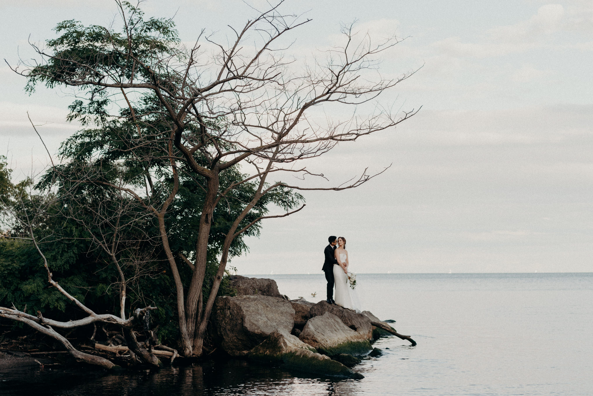 Humber Bay wedding portraits at sunset