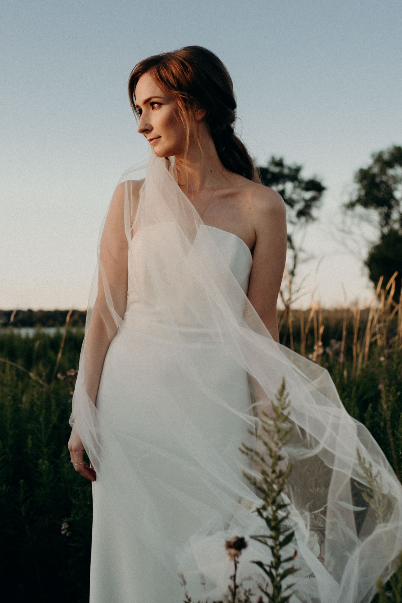 Bride in Humber Bay park, elopement in Toronto