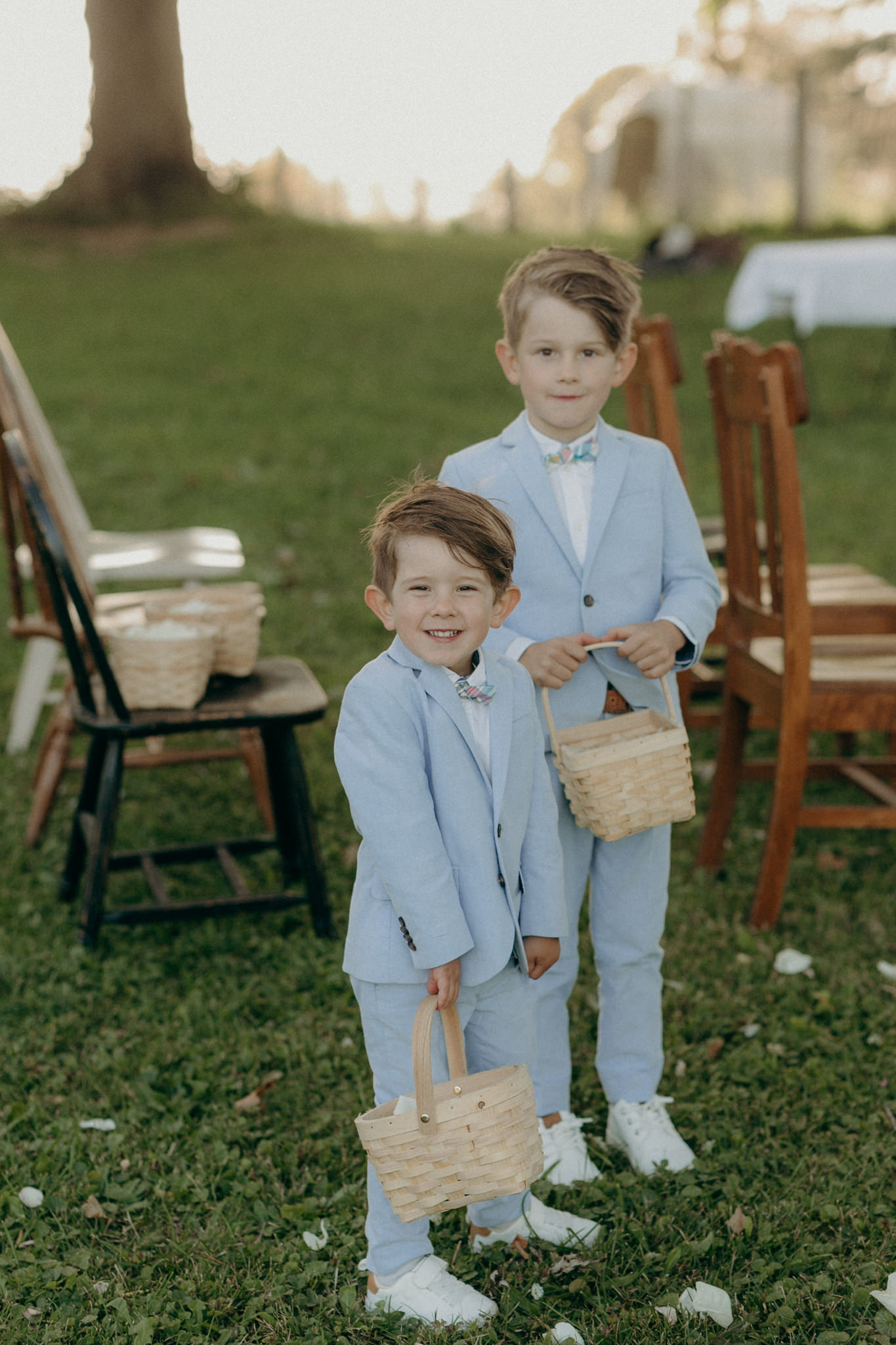 flower boys at wedding