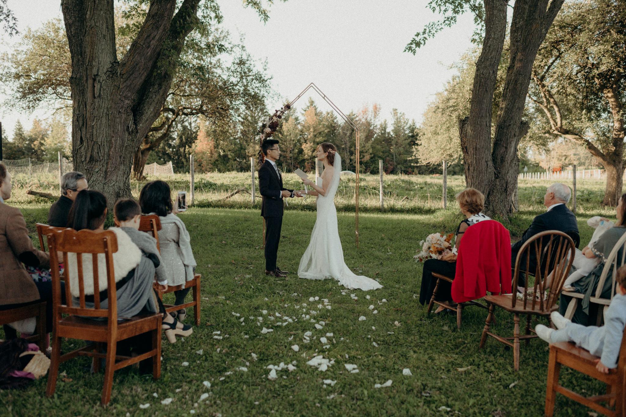 outdoor ceremony Good Family Farms wedding