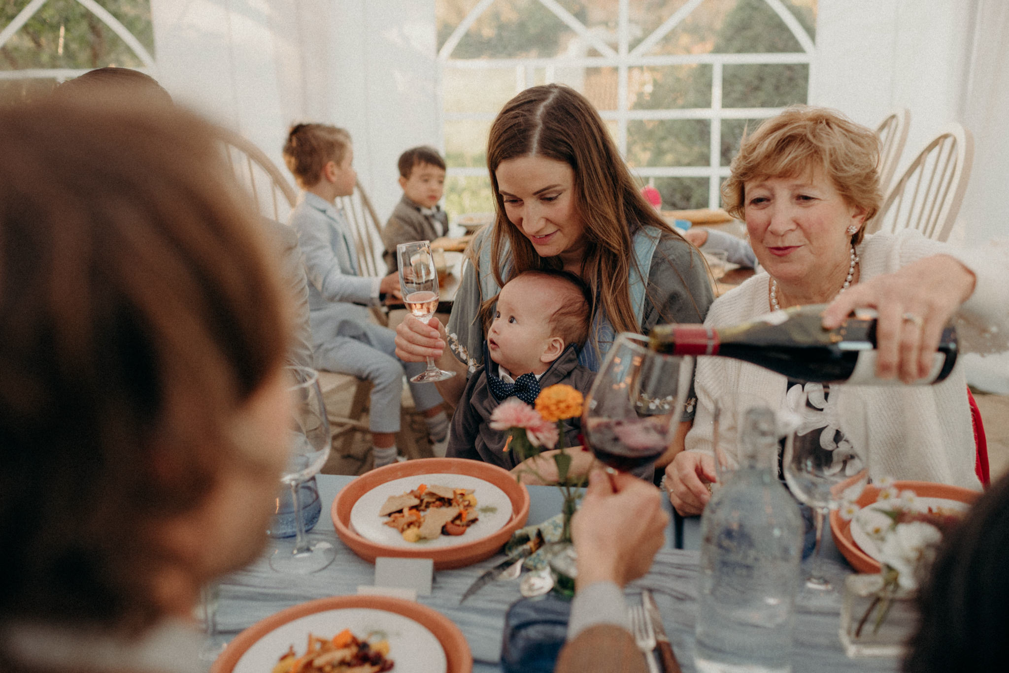 intimate tent wedding reception at Good Family Farms