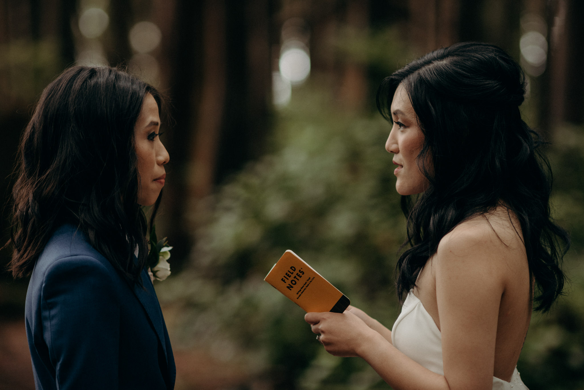 Brides exchanging vows in Tofino