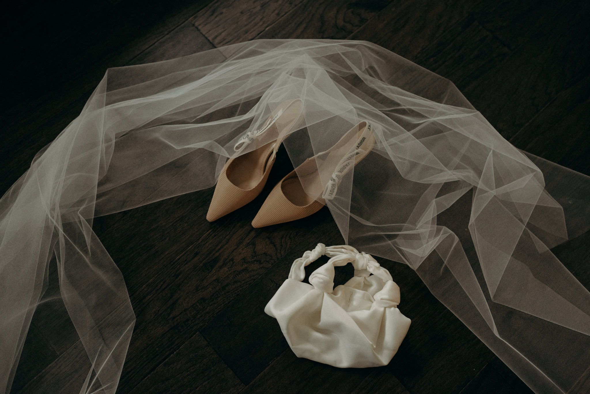 Dior shoes and veil