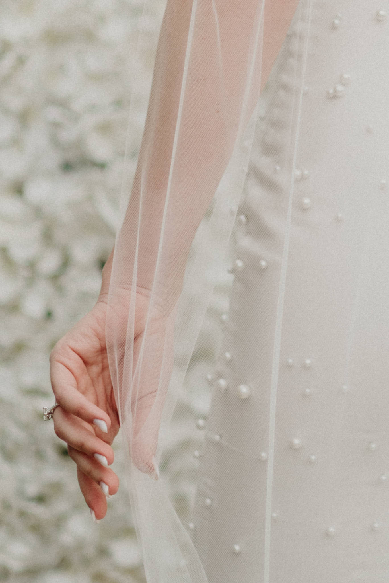 bride holding veil