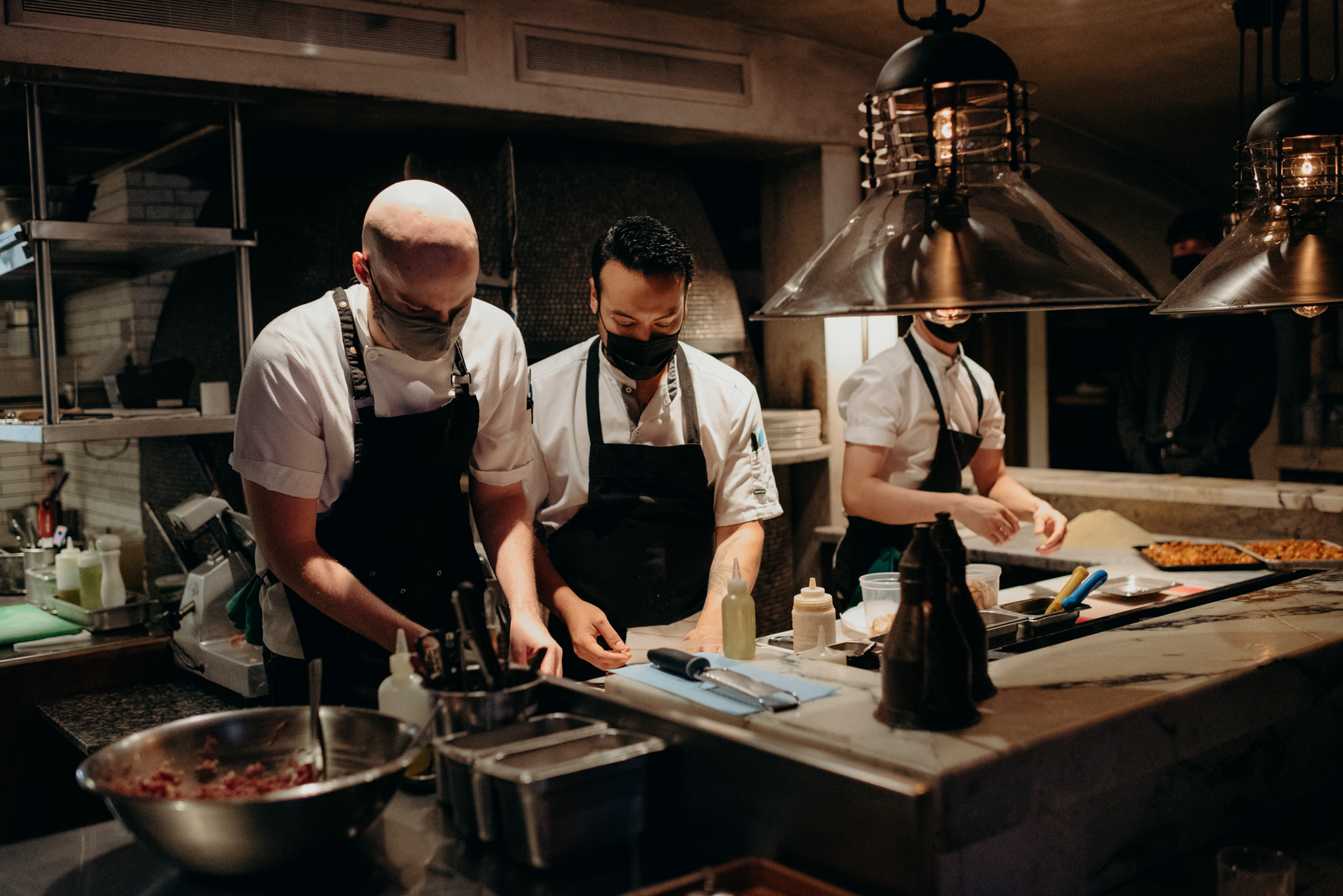 chef making food at wedding