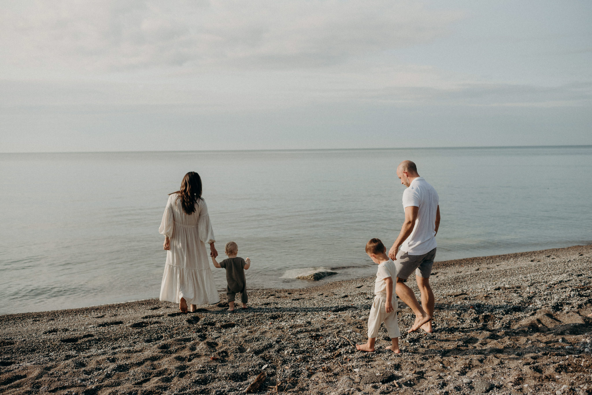 Humber Bay family portraits at sunrise on the beach