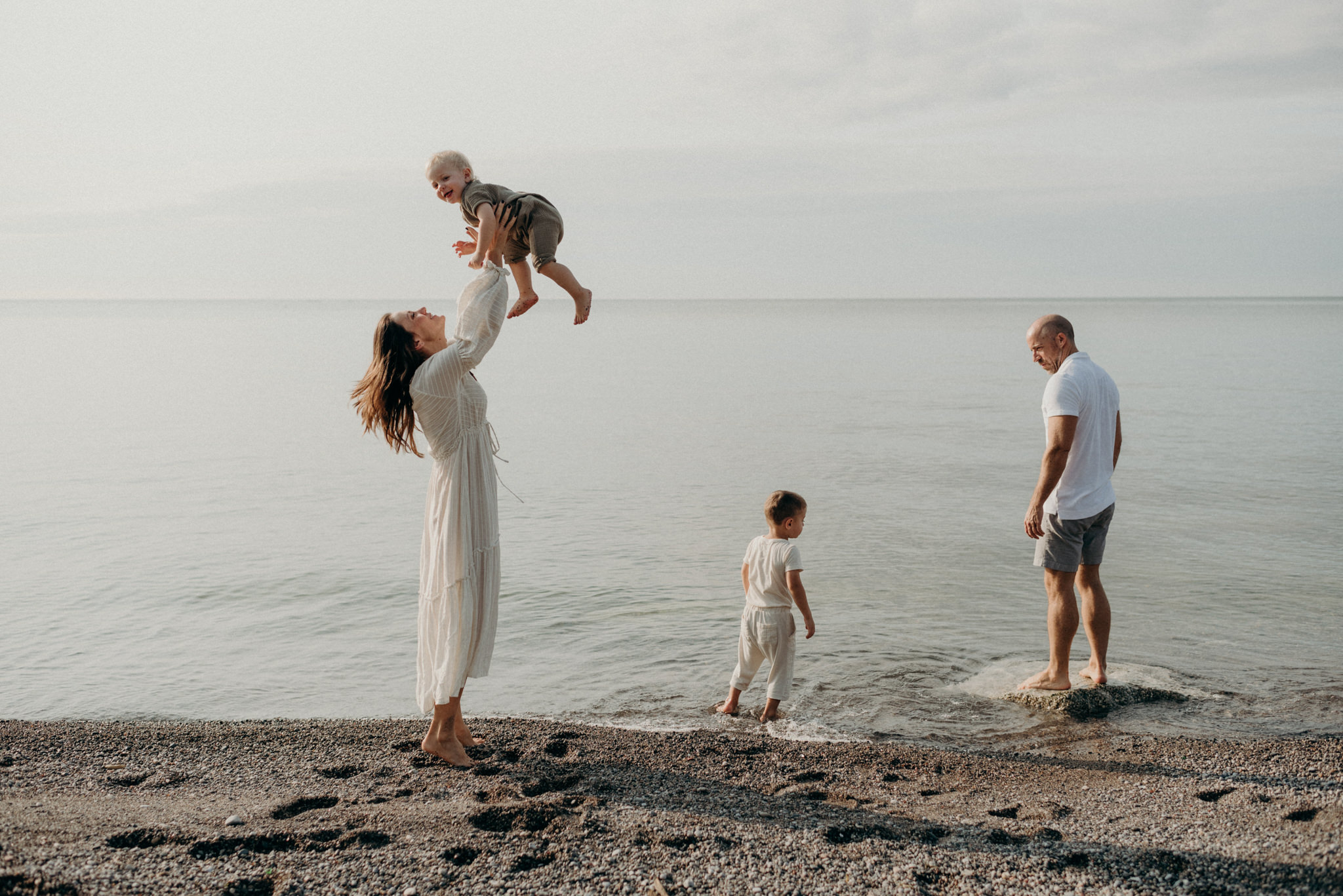 Humber Bay family portraits at sunrise on the beach