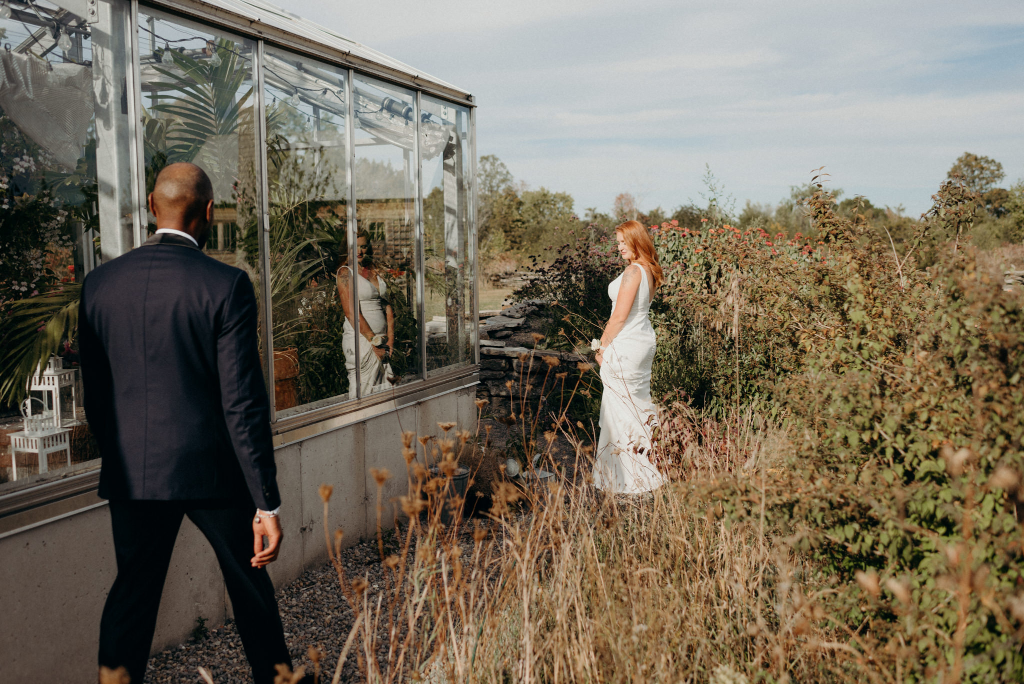 Intimate greenhouse wedding