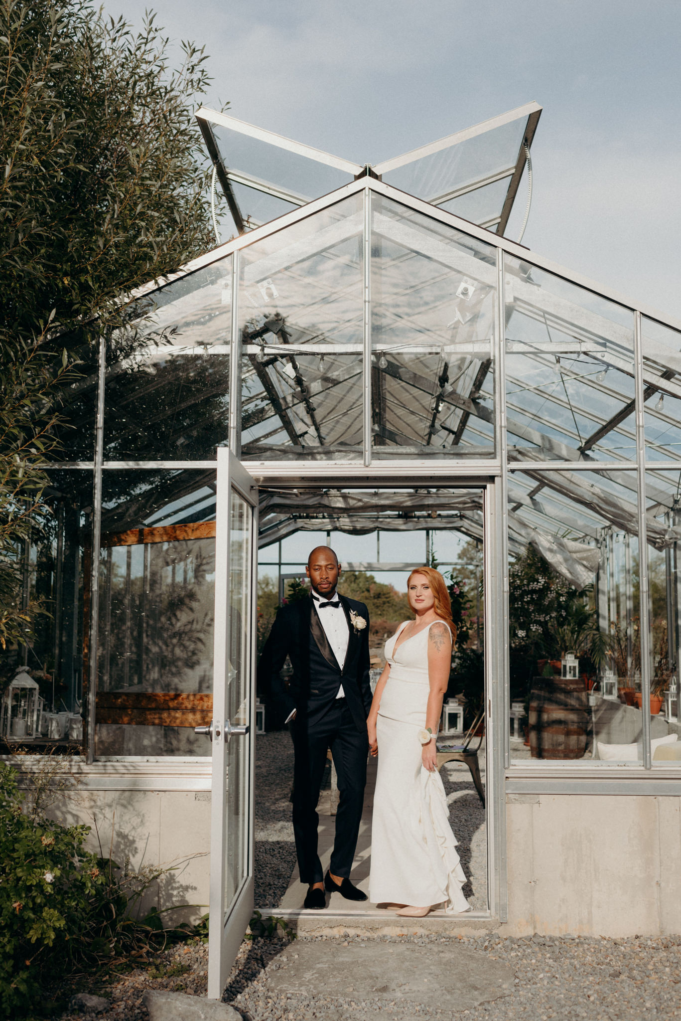 Intimate greenhouse wedding