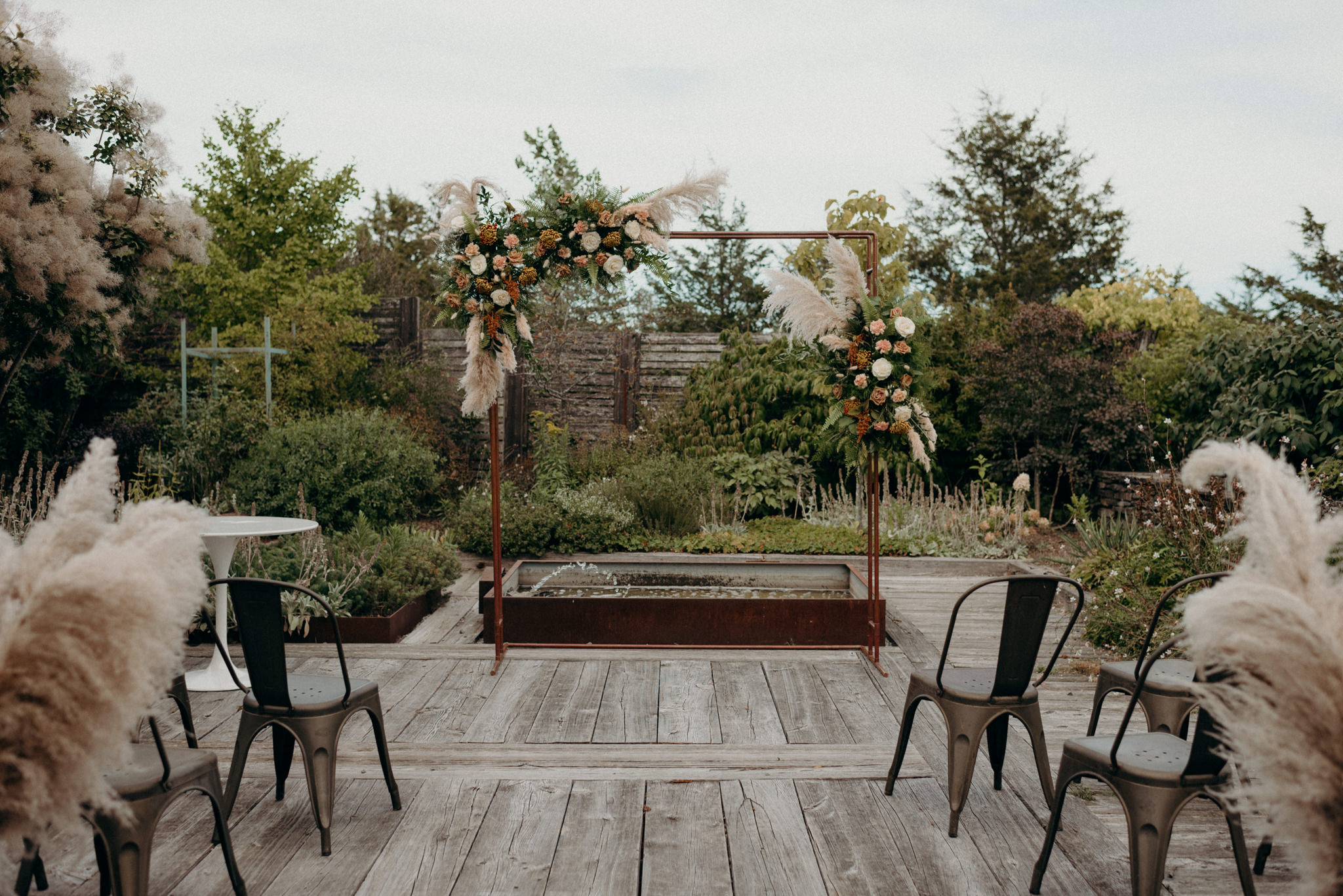 Intimate greenhouse wedding