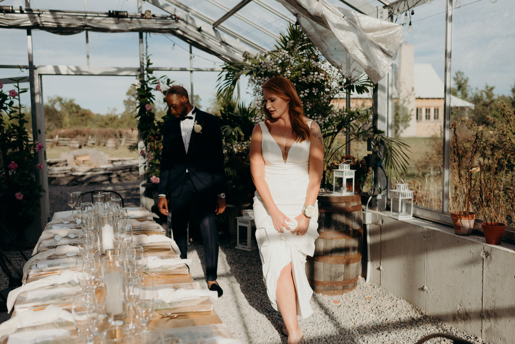 Intimate greenhouse wedding