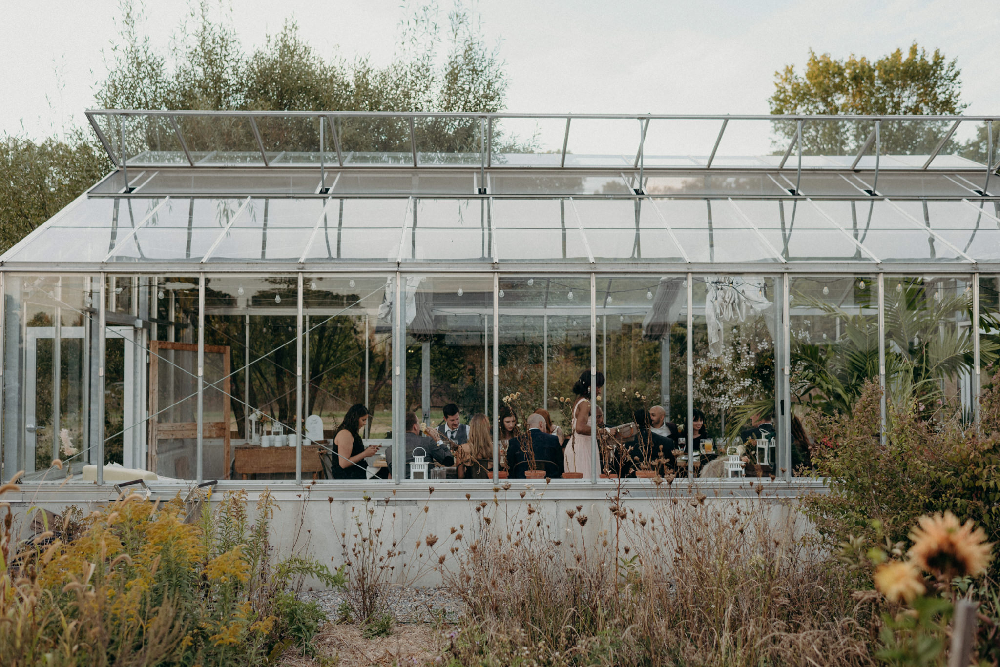 Intimate greenhouse wedding