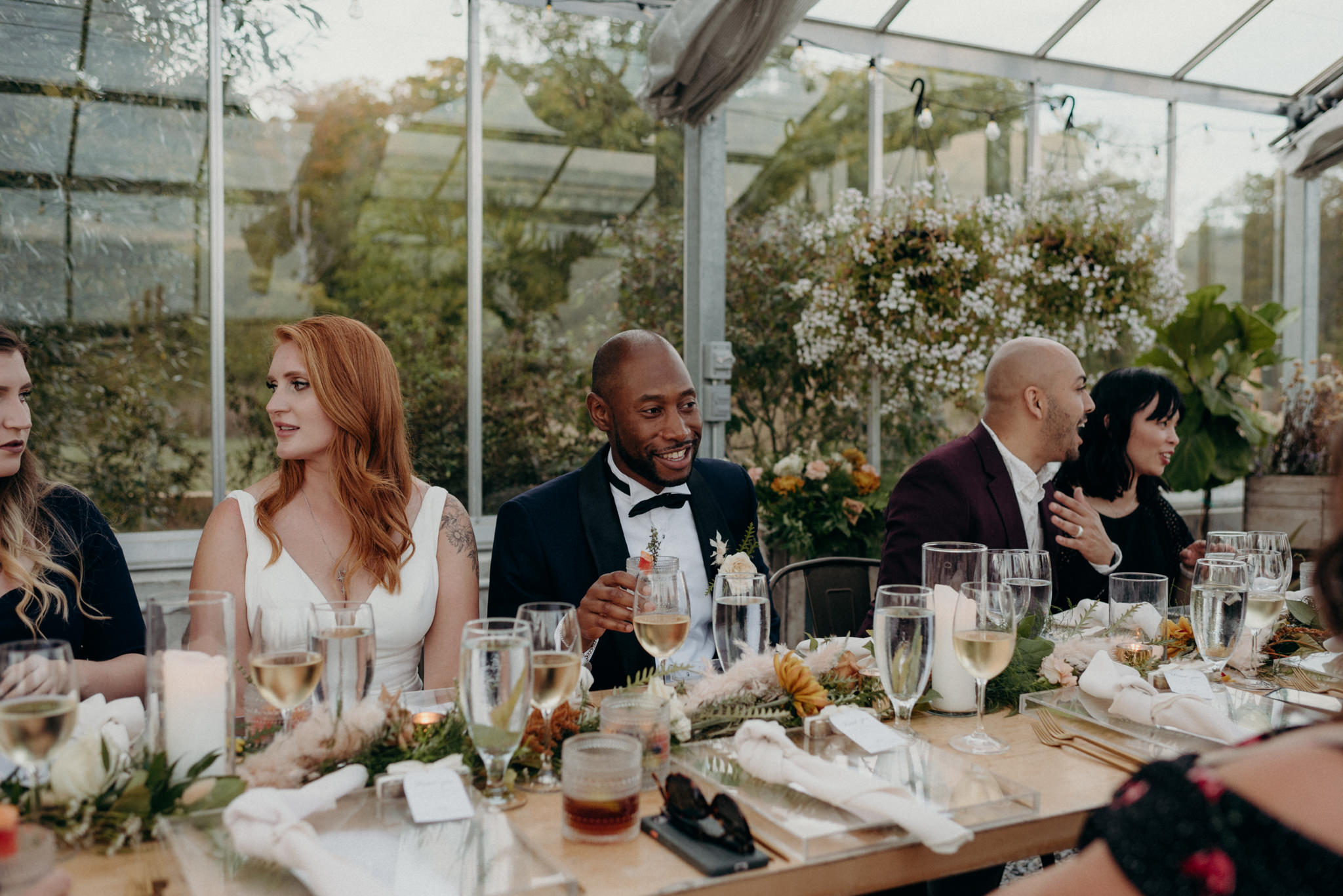 Intimate greenhouse wedding