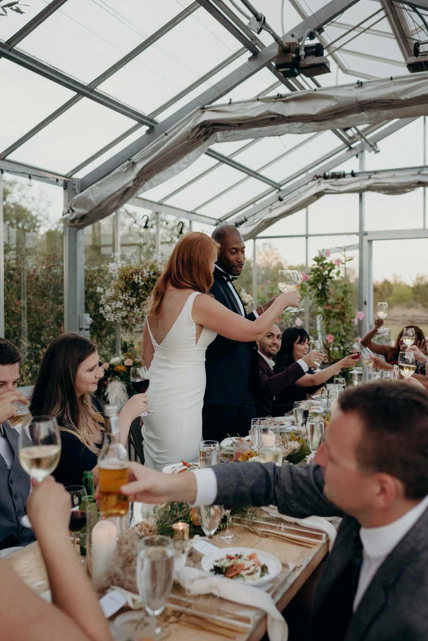 Intimate greenhouse wedding