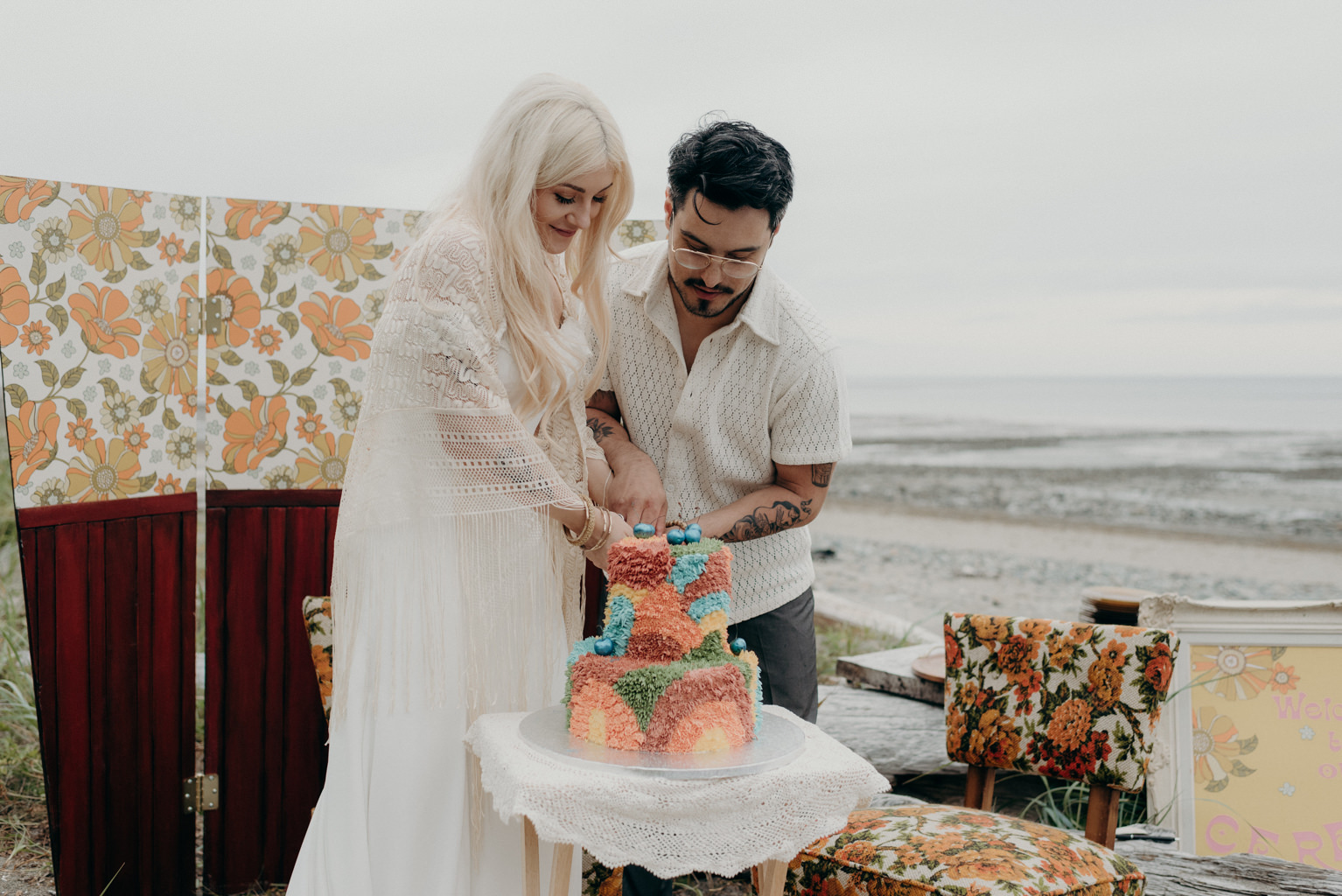 Haida Gwaii Beach bonfire wedding