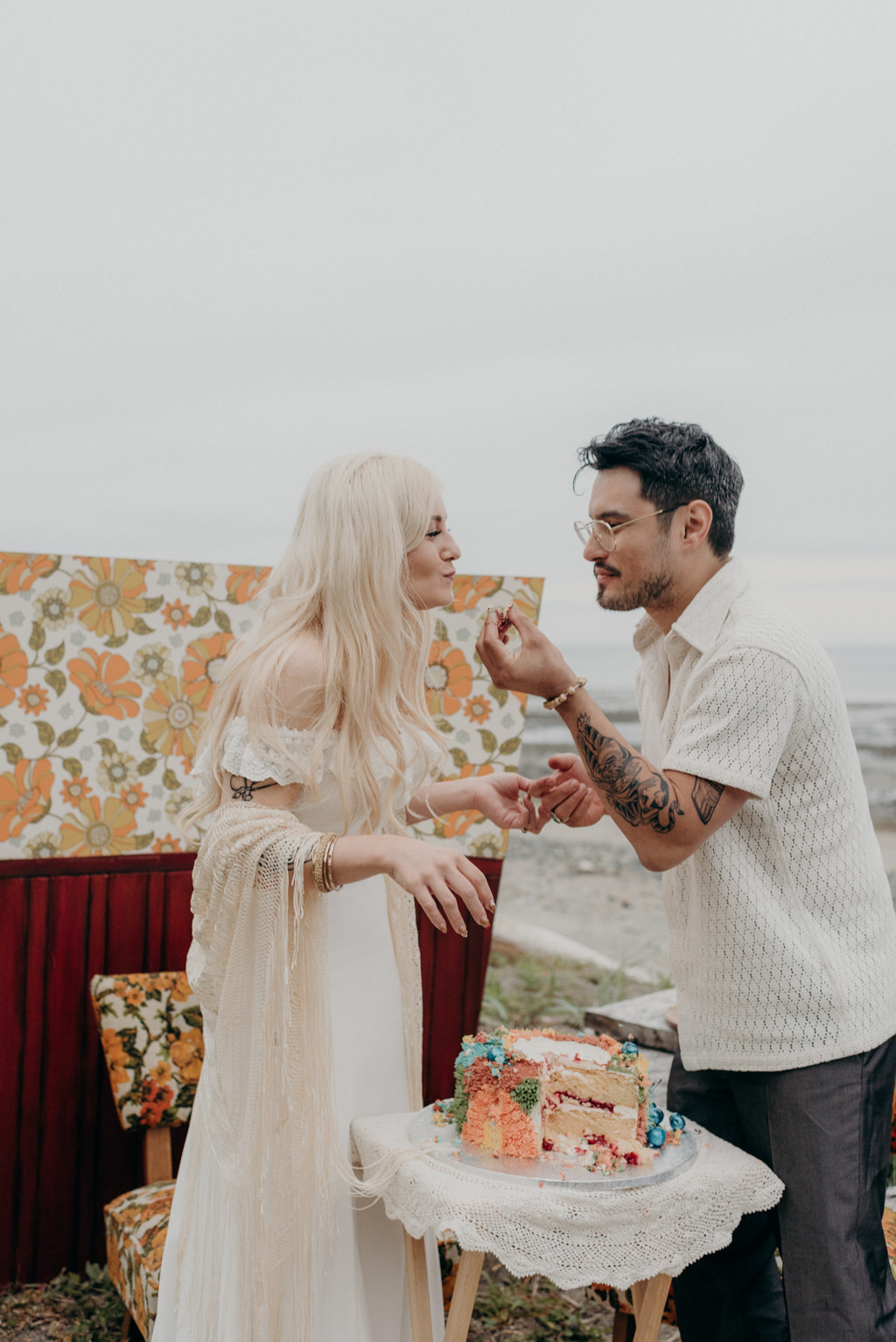 Haida Gwaii Beach bonfire wedding