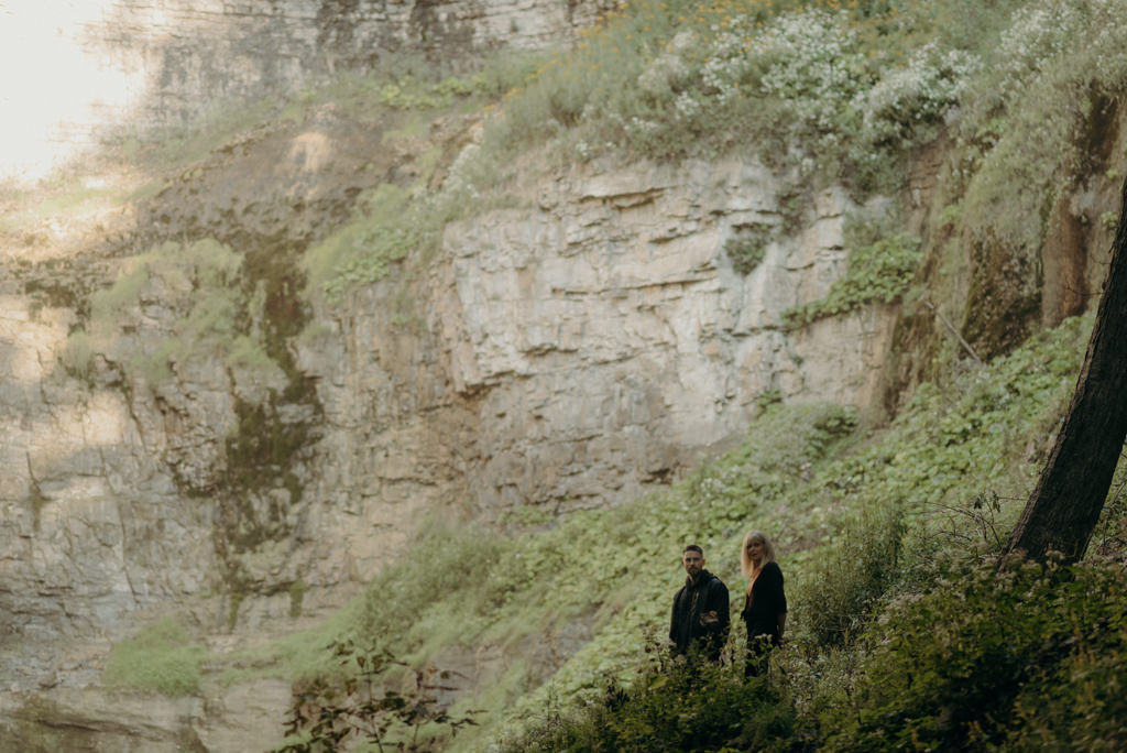 Intimate Waterfall Wedding Ceremony at Sunrise