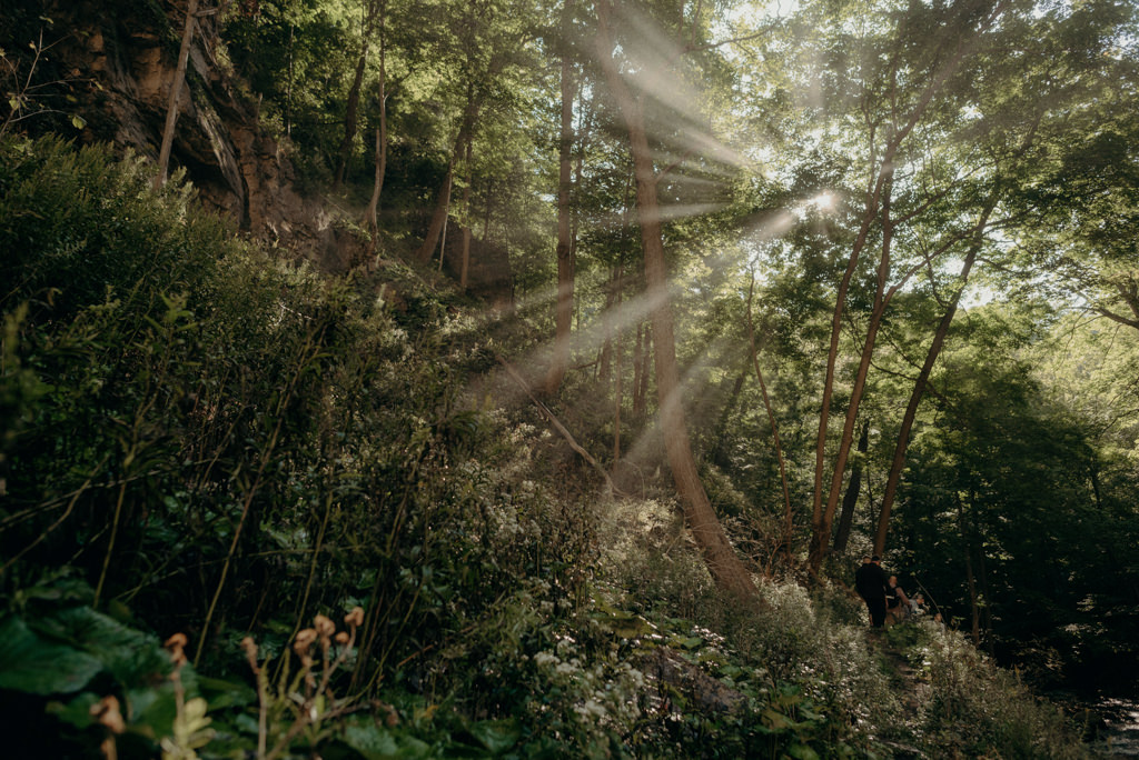 Intimate Waterfall Wedding Ceremony at Sunrise