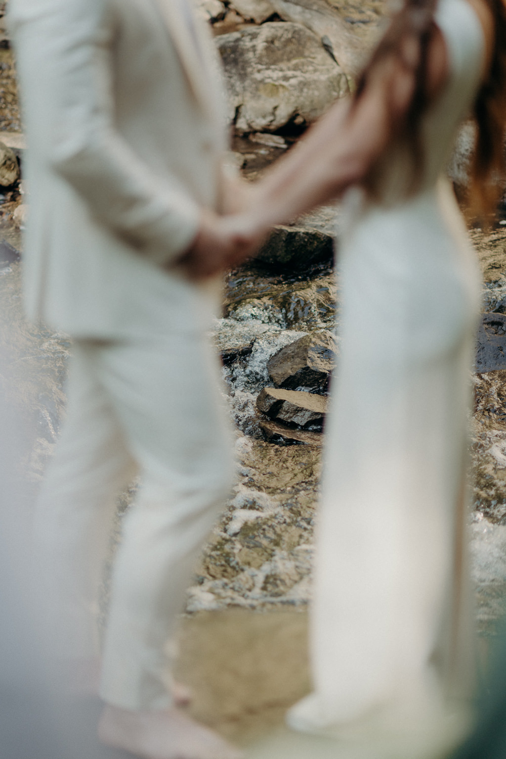 Intimate Waterfall Wedding Ceremony at Sunrise