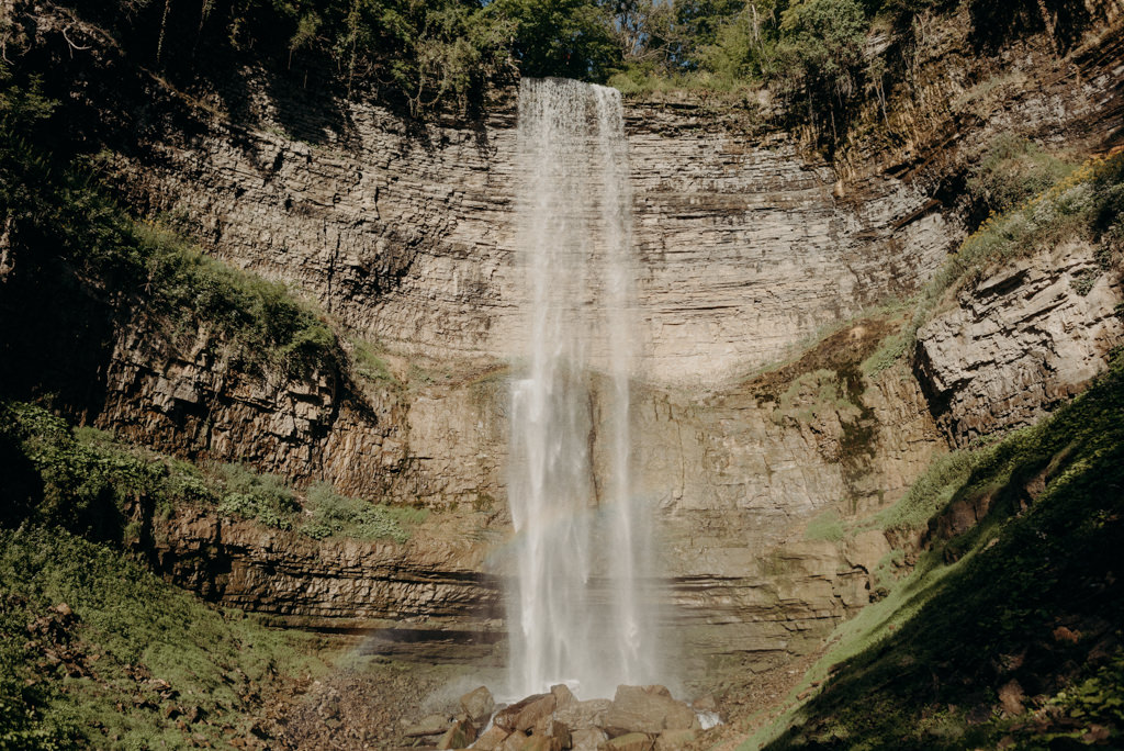 Intimate Waterfall Wedding Ceremony at Sunrise