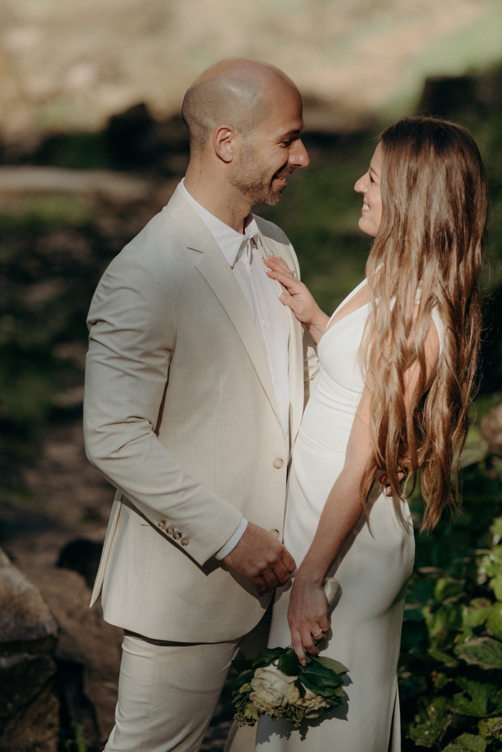 Intimate Waterfall Wedding Ceremony at Sunrise