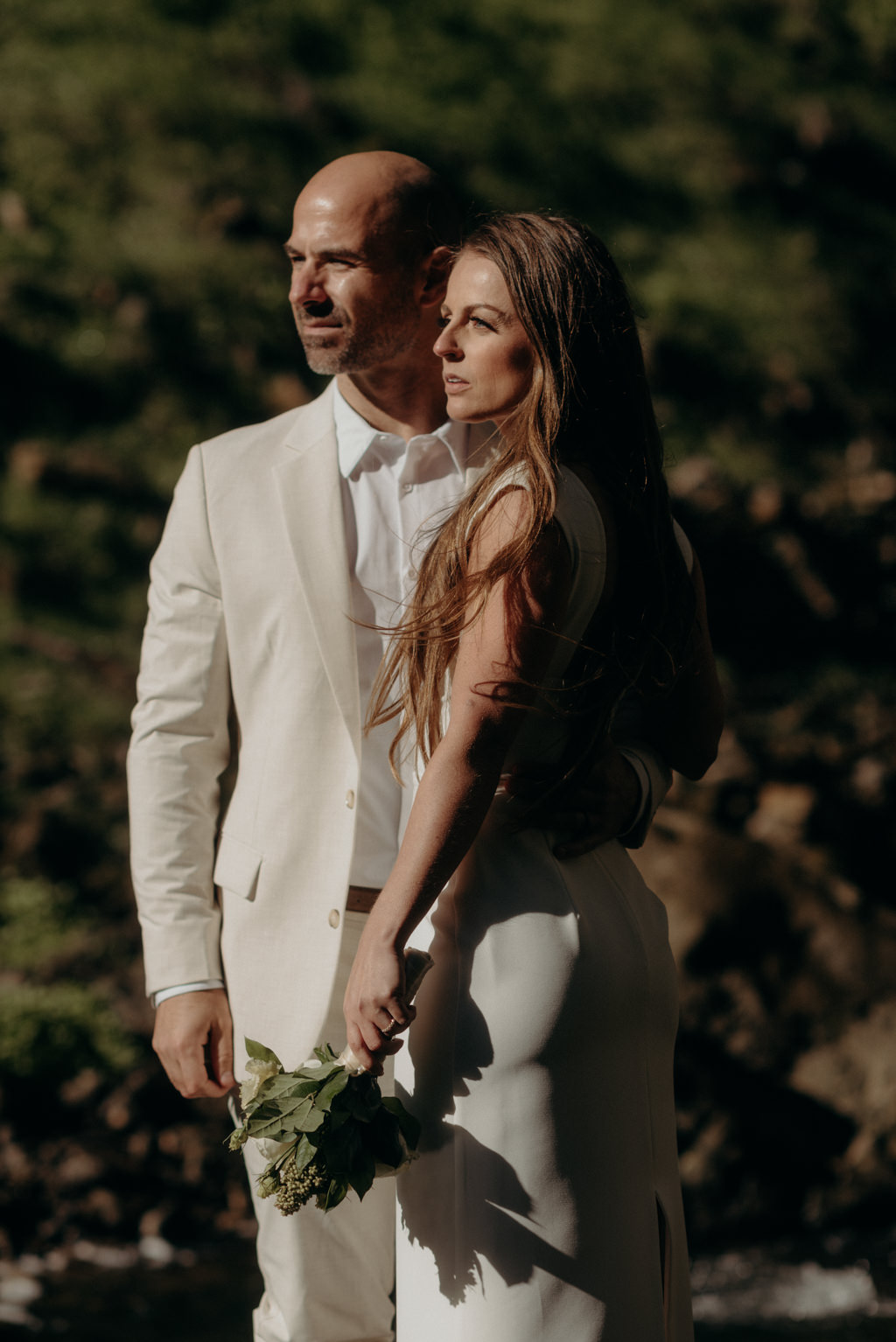 Intimate Waterfall Wedding Ceremony at Sunrise