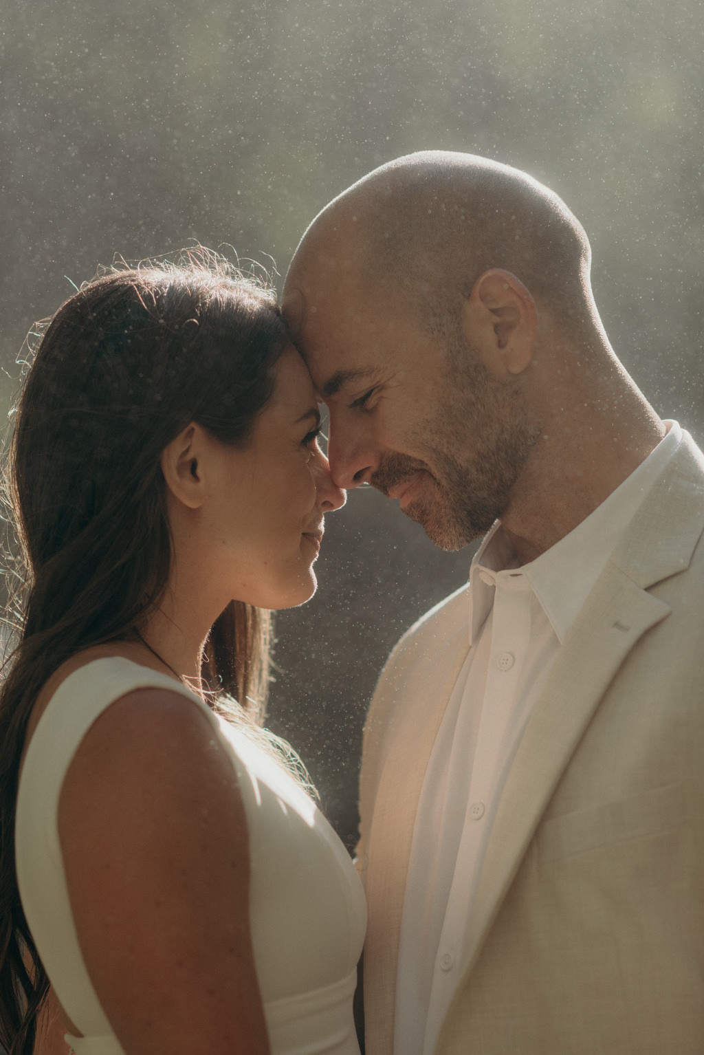 Intimate Waterfall Wedding Ceremony at Sunrise